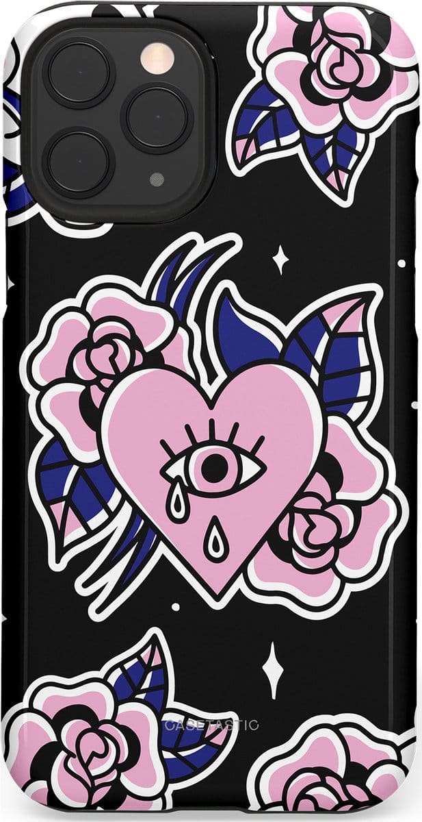 Casetastic hoesje geschikt voor Apple iPhone 11 Pro - Dubbellaagse bescherming - Eindeloze passie - Fashion Case - Zwart Grijs Lichtroze Wit