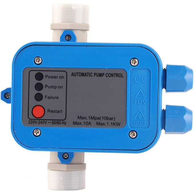 Automatische Waterpomp Drukregelaar Auto Controle Eenheid Elektronische Schakelaar wit