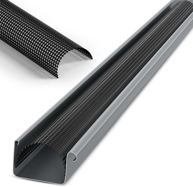 Bladbescherming voor Dakgoten - PVC 68mm, 2m, Zwart