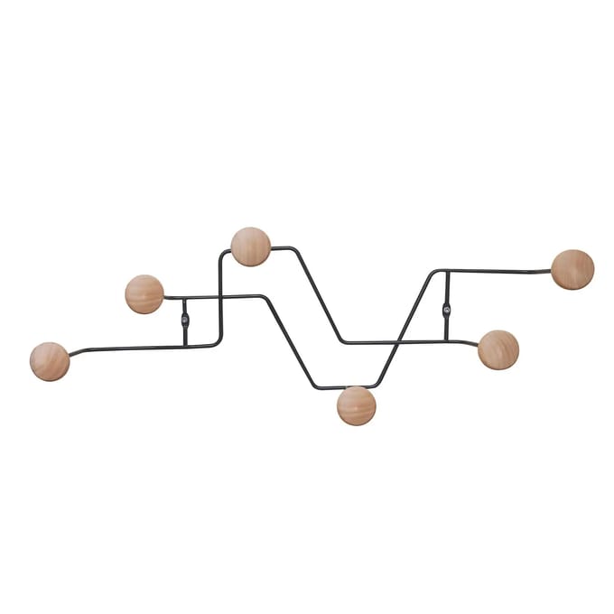 Kapstok met houten knoppen Present Time Zig Zag