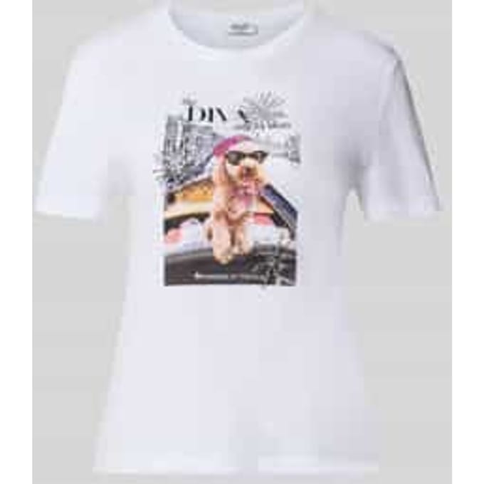 slim fit T-shirt met strass-steentjes