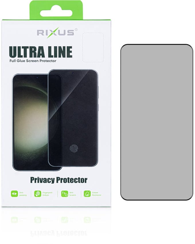 Rixus Privacy Ultra Line Tempered Glass For Samsung Galaxy S24 Plus, S25 Plus