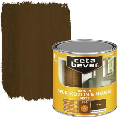 Cetabever - Binnenbeits Deur, Kozijn & Meubel Transparant Zijdeglans - Noten - 250 Ml