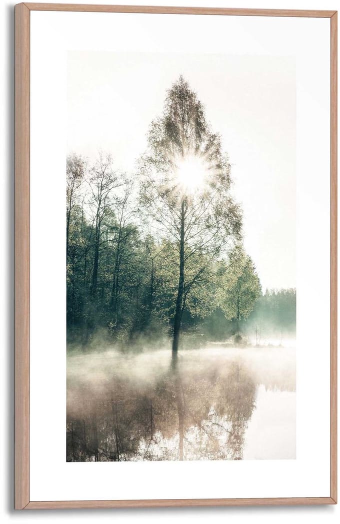 Schilderij Zon door de bomen - 30 x 20 - Hout - REINDERS