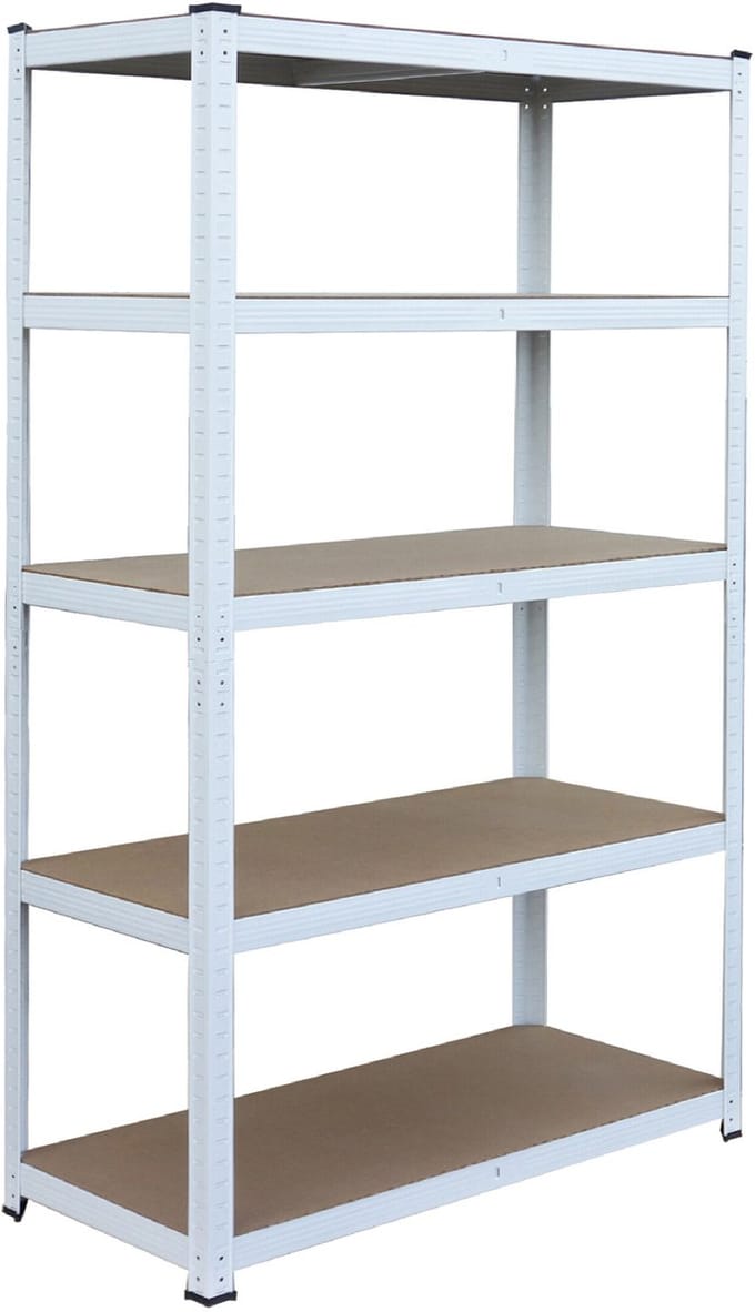Zware stelling - wit-bruin - 100x200x40 cm - met planken