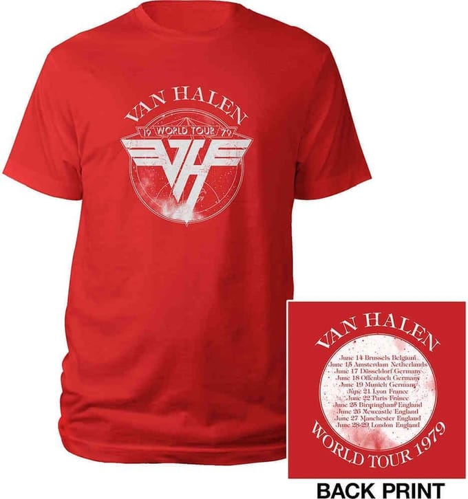 Van Halen - 1979 Tour Heren T-shirt - S - Rood
