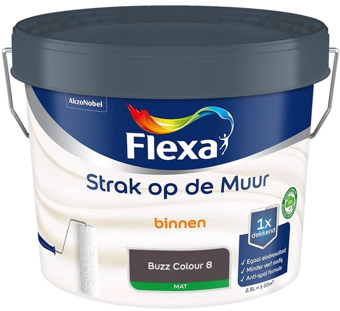 Flexa - Strak Op De Muur Binnen Mat - Buzz Colour 8 - Mengverf - 2,5 L