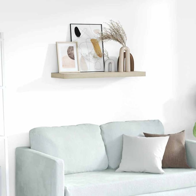 vidaXL - Wandschap - zwevend - 80x23,5x3,8 - cm - MDF - eikenkleurig