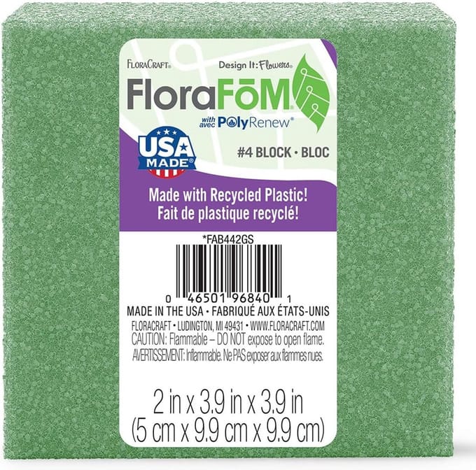 Styrofoam Blok - Schuim Blok - Bloemschikken - Arranger - 38 x 38 x 19 Inch - Groen