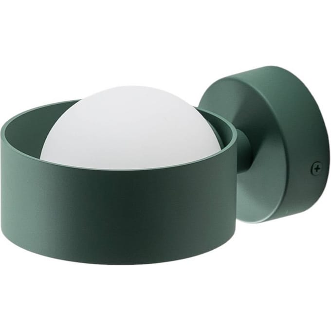 Argon Wandlamp Mado van glas en staal, groen