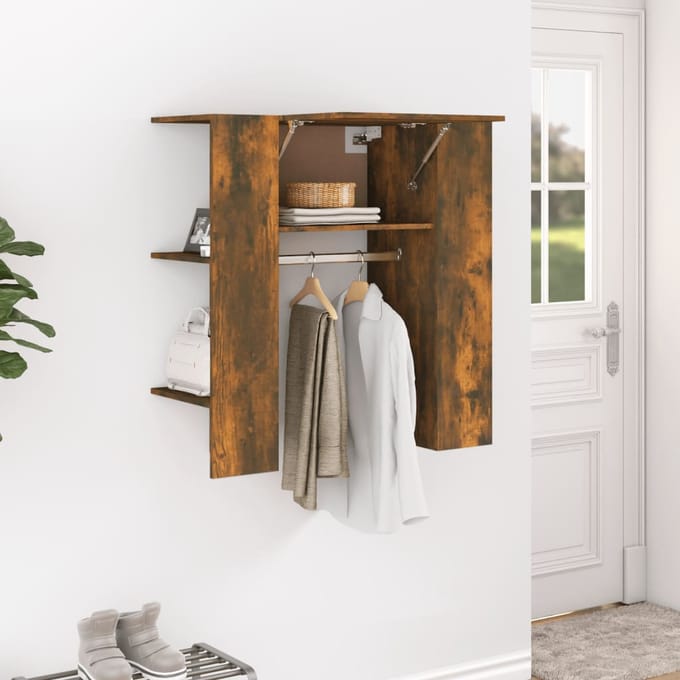 vidaXL - Halmeubel - 97,5x37x99 - cm - bewerkt - hout - gerookt - eikenkleurig