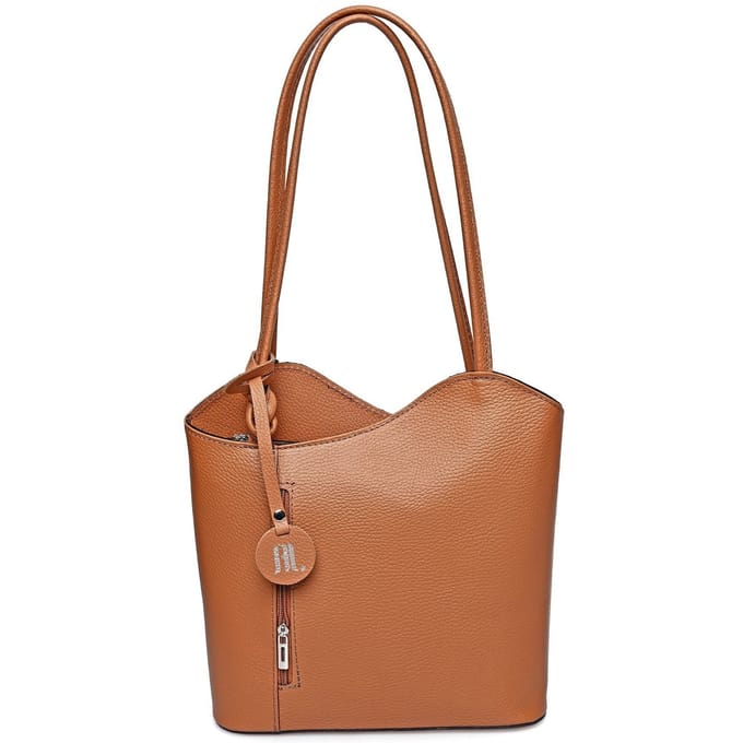 Anna Luchini Brown Rundleer Tas