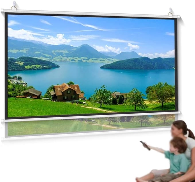 Projectiescherm - Filmscherm - Home Cinema - Oprolbaar - 60 inch - Wit