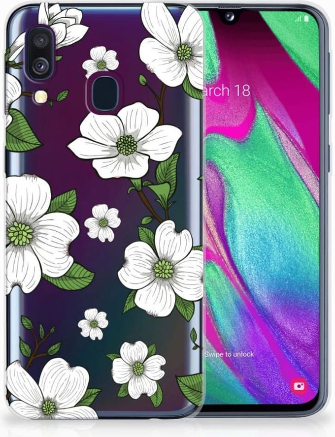 Samsung Galaxy A40 TPU Case Dogwood Flowers