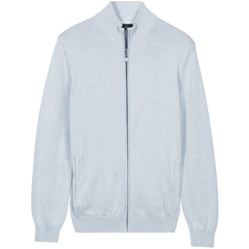 Baileys Vest Fine Knit Full Zip Soft Blue / male