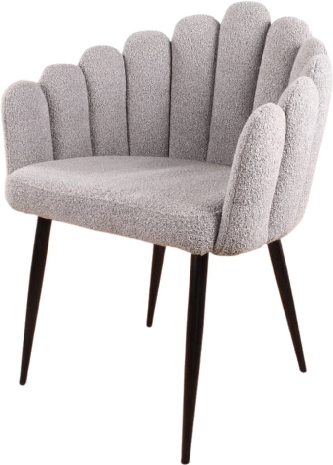 DS4U® Flower eetkamerstoel bouclé grijs