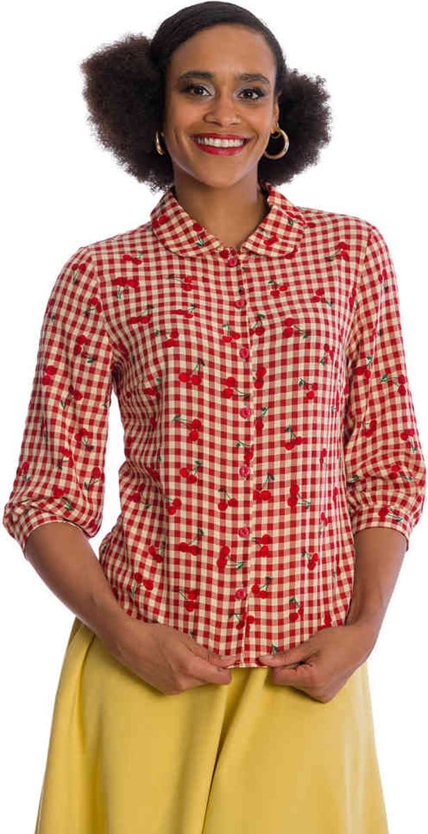 Banned - CHERRY AMORE Blouse - S - Rood
