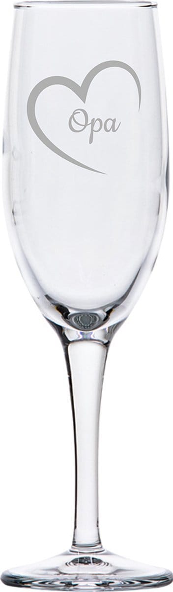 Gegraveerde Champagneglas 16,5cl Opa met hartje
