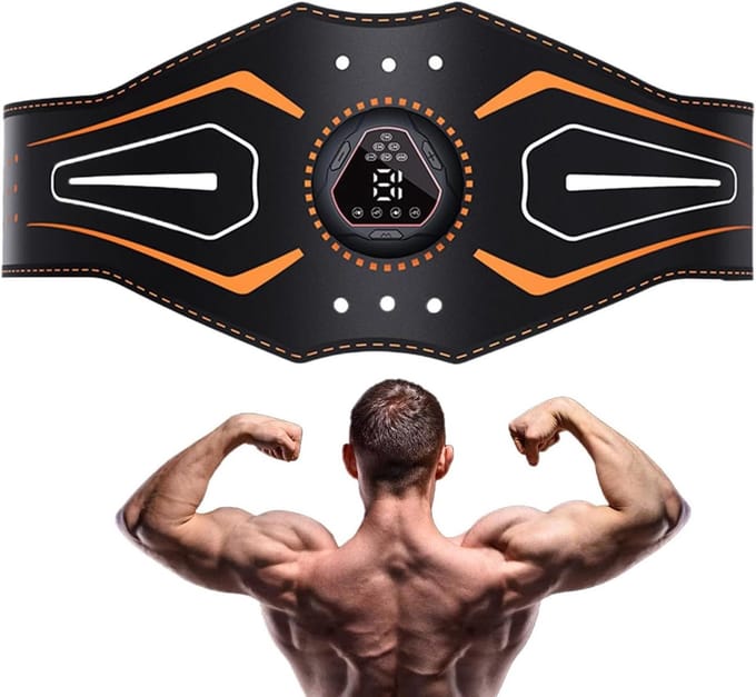 Abs Trainer - Buikspier Trainer - Spierstimulatie - Digitale Display - 118x14cm - Zwart