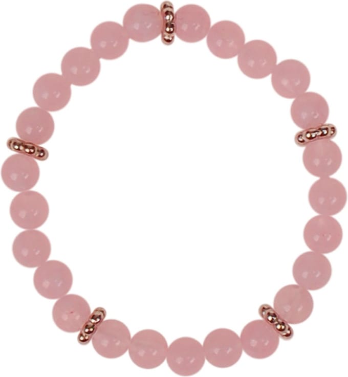 Kinderarmbandje - Roze gewolkte kraaltjes 6mm - Spacers - Elastisch