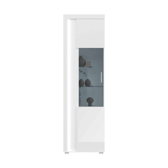 Dakraam woonkamercombinatie wit hoogglans MDF TZ Pasol grijs NB - 42x332x202cm