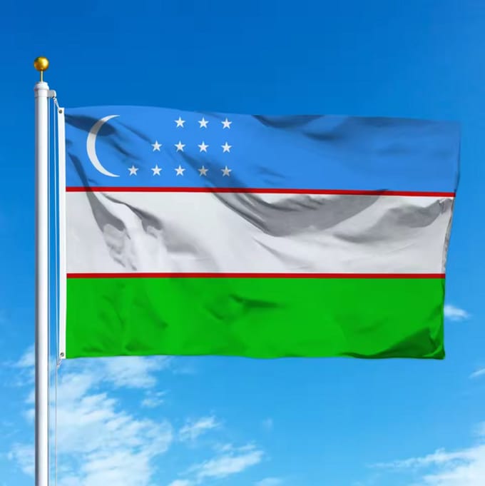 New Age Devi - Oezbekistan Vlag - 90x150cm Beste Kwaliteit