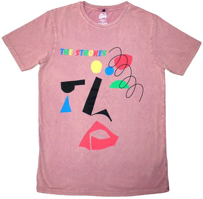 The Strokes - Abstract Face Heren T-shirt - 2XL - Rood