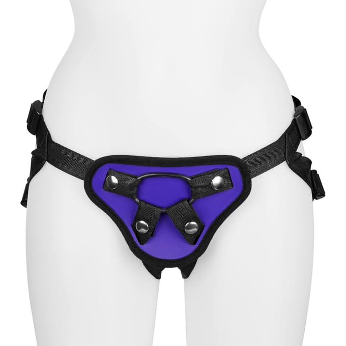 Rimba - Soft Bondage Voorbindslip zonder dildo - Zwart/Paars