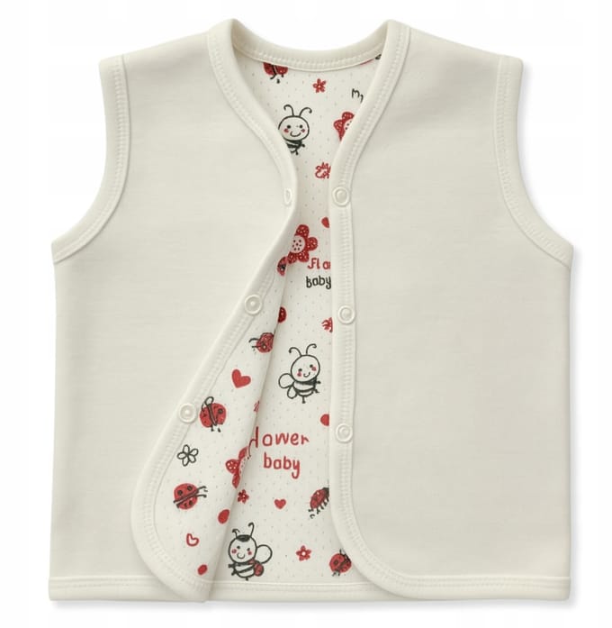 Dartomik Kaftanik - Kinderkatoenen Bodywarmer - Wit - Maat 98 - Oeko-Tex Certificaat