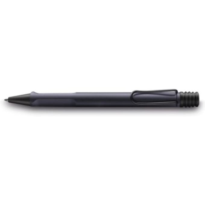 Lamy balpen, model safari, staal zwart, zwarte medium vulling