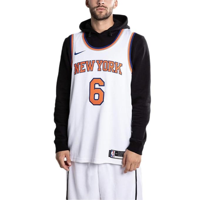 Nike Kristaps Porzingis Knicks Thuisjersey Heren Jerseys Wit 864435-100 S gray