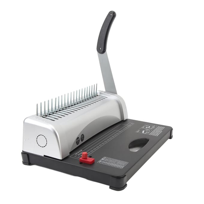 Handmatige Inbindmachine 21 Gaten 10-450 Pagina's Verstelbare Boekbindmachines met Kam Inbindingen gray