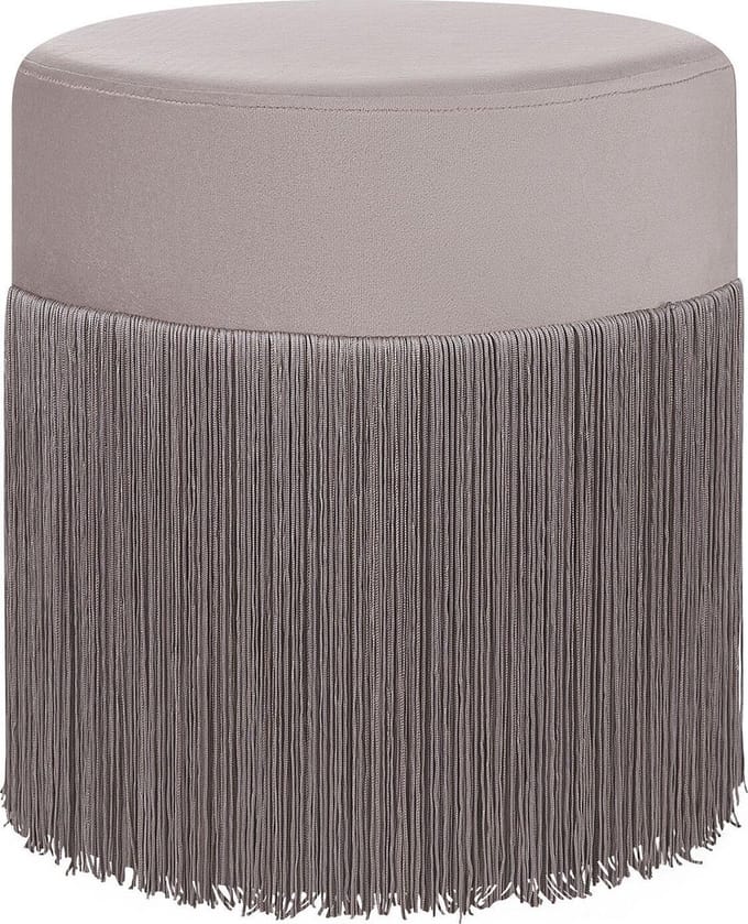 VIRGINIA - Poef - Taupe - 36 cm - Fluweel