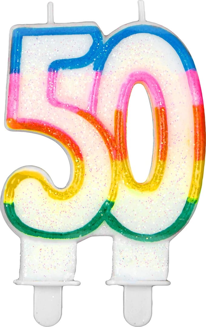 ARTYFETES - Nummer 50 verjaardagskaars