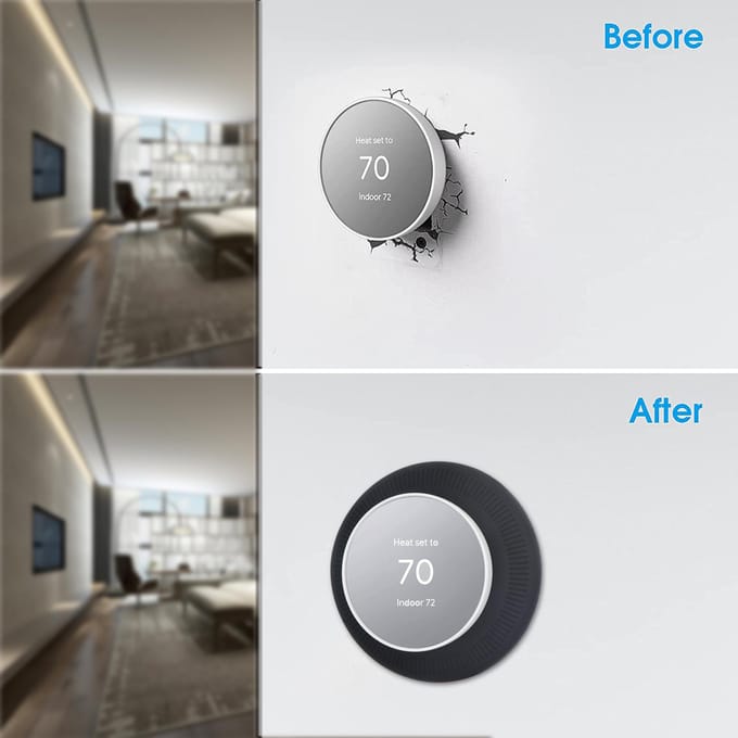 Vervanging van de wandplaatafdekking voor Google Nest Thermostat Zacht siliconen Slijtvast Eenvoudig wit