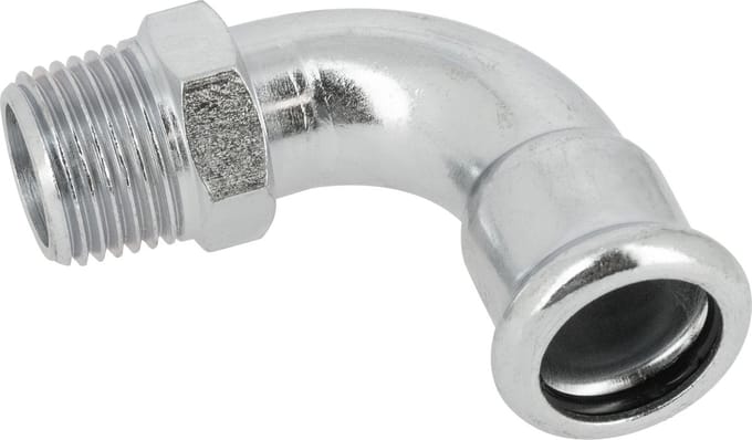 Bonfix Pressfitting staalverzinkt CV Bocht 90� R1/2 x �15 - buitendraad x press (m-profiel)