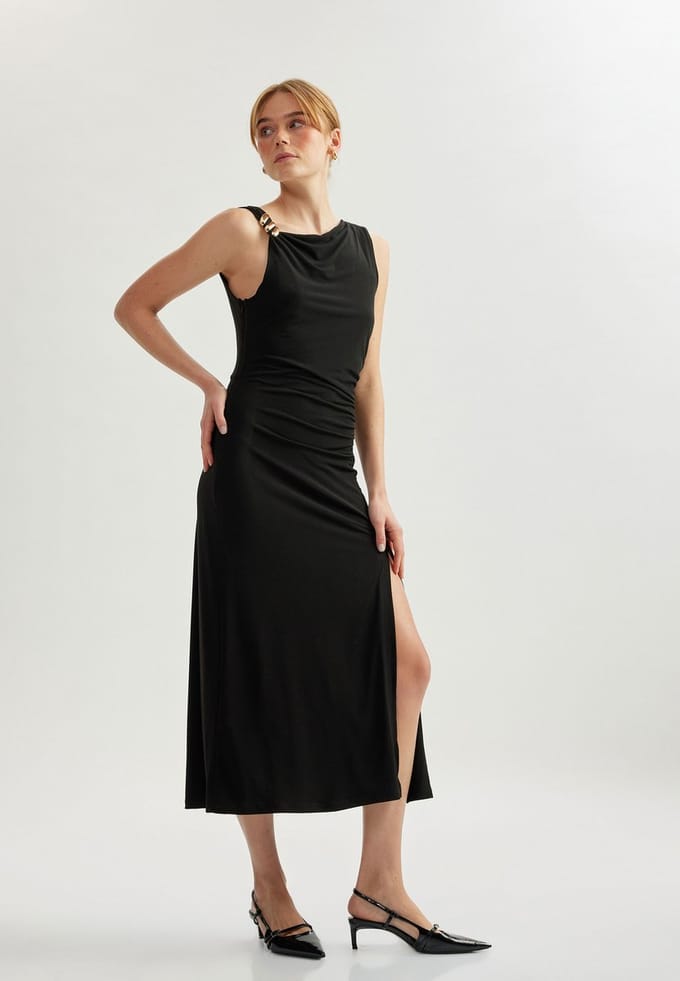 Volledige lengte Schede jurk A-Linien-Kleid