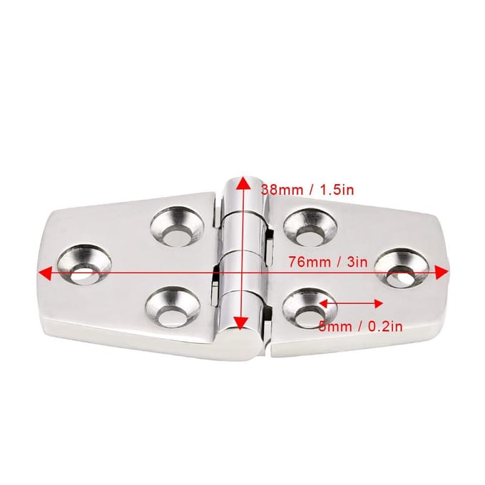 Marine Boot Cabin Deur RVS Luik Vlakke Deur Scharnier Vervanging 76 * 38mm white