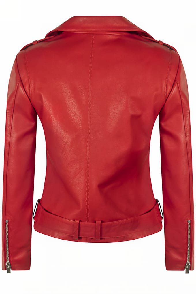 DNA Amsterdam Jack Depp Leather Funky Red Taglia: 2 | Giacche di pelle Outlet | Donna | Rosso