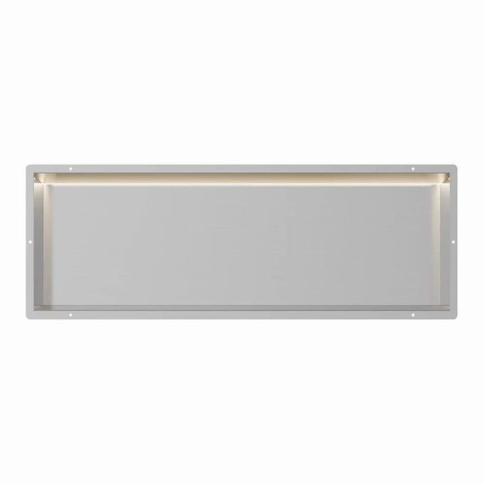 RVS Inbouwnis 30x90x7cm met tegelflens en LED verlichting