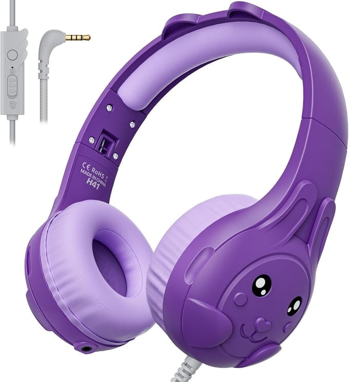 Bedrade hoofdtelefoon voor kinderen met microfoon en volumebegrenzer 80/90 dB