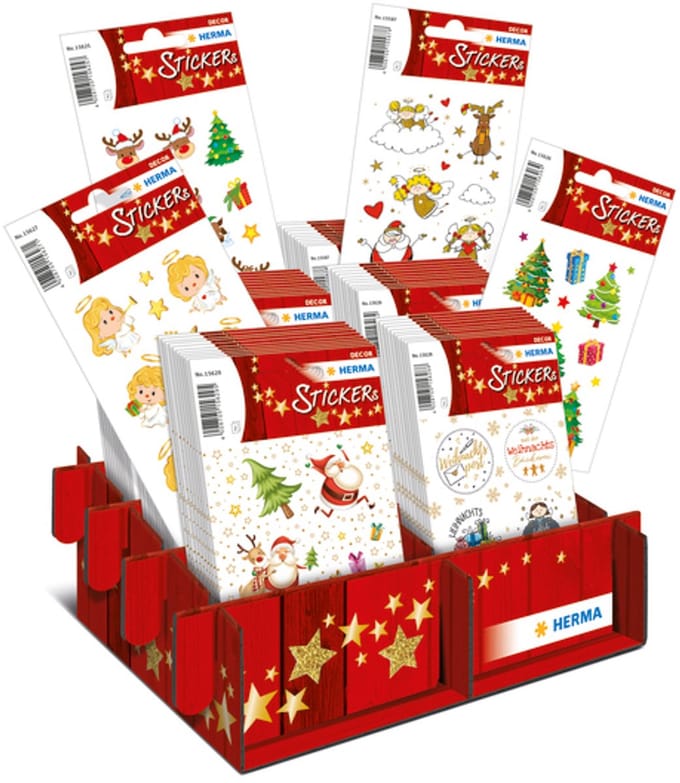 Kerstdecoratie stickervellen 'Glinsterende Kersttijd'