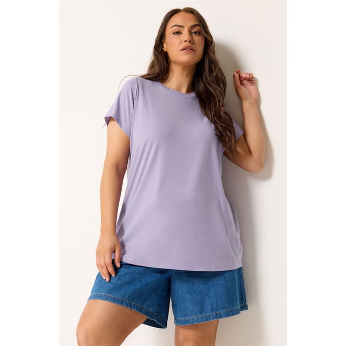 Yours Paars Tshirt Met Korte Mouwen Size 42