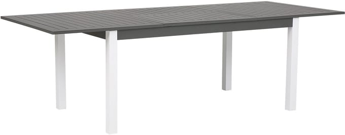 PANCOLE - Tuintafel - Donkergrijs - 100 x 168/248 cm - Aluminium