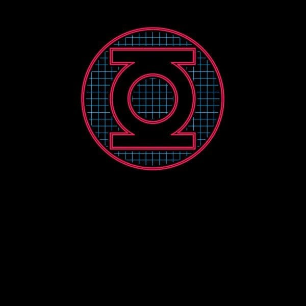 Justice League Green Lantern Retro Grid Logo Women's T-Shirt - Black - S