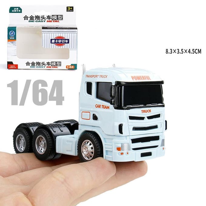 1:64 Scania Container Vrachtwagen Amerikaanse Container Vrachtwagen Minatuur Model Speelgoed Transport Voertuigen Metaal Diecast Trailer Met Pull Back