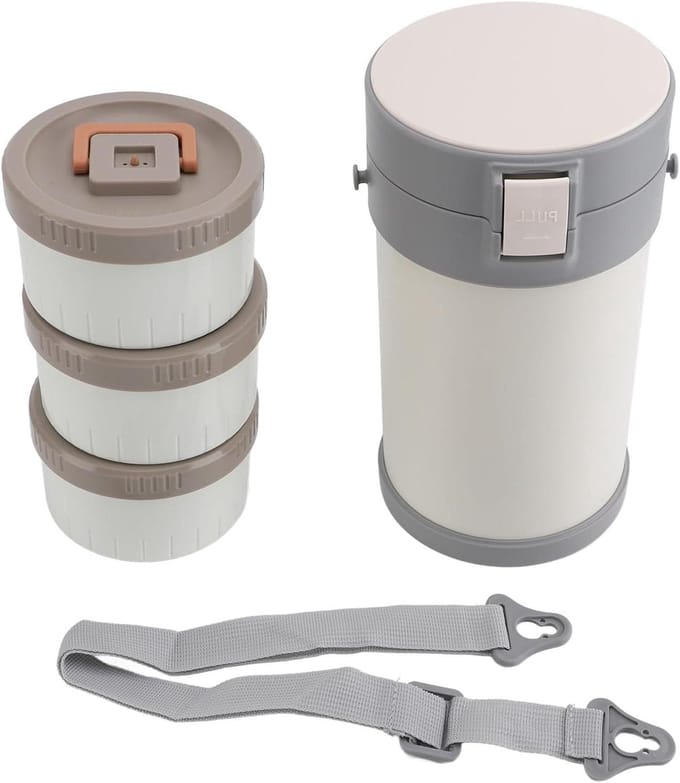 Isolerende Lunchbox - Thermos Container - Warme Maaltijden - 3 Laags Ontwerp - 2.3 Liter - Wit