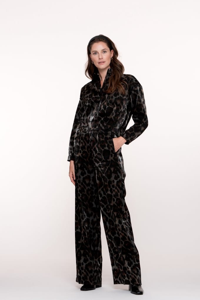 Geisha Pants Animal Grey/bronze Größe: XS | Ausgestellte Hosen Outlet | Damen | Grau