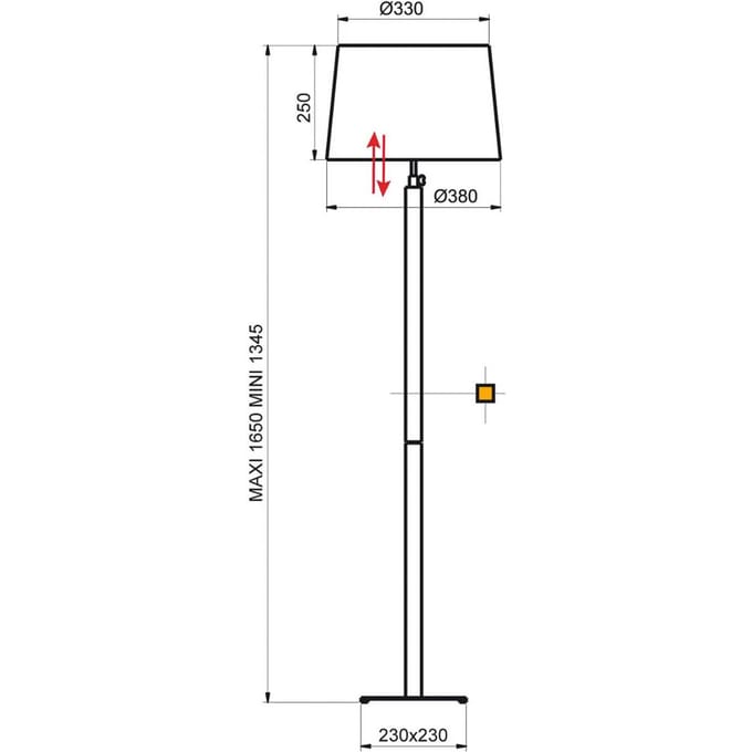 Aluminor Quatro Up vloerlamp eiken licht/chroom