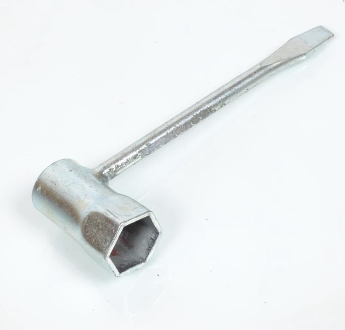 Bougiesleutel gebogen 19mm met platte schroevendraaiertip voor grasmaaier tuinmachines